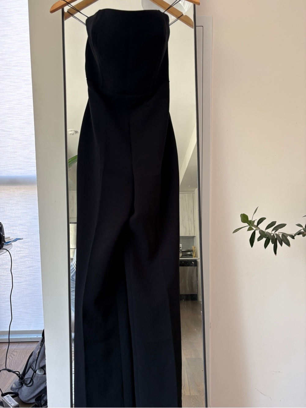 Wilfred Black Strapless Wide-Leg Jumpsuit